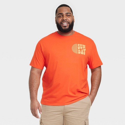 Men's Big & Standard Crew Neck Short Sleeve T-shirt - Goodfellow Co™ Orange 4xl : Target
