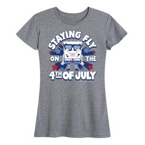 Women's - SpongeBob SquarePants - Fly on the 4th of July Short Sleeve Graphic T-Shirt - 1 of 4