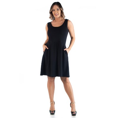 24seven Comfort Apparel Sleeveless Plus Size Dress with Pockets