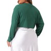 Agnes Orinda Women's Plus Size Long Sleeve Cropped Open Front Cardigans - 4 of 4