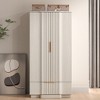 Brafab Fluted Armoire Wardrobe with Hanging Rod,Wooden Storage Closet, Freestanding Spare Closet Organizer Tall Cabinet for Coats and Clothes (Copy) - 4 of 4