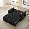 RISOKEYS 55.5" Pull Out Sleeper Sofa Bed - 2 Seater Loveseats Sofa with Side Pockets, Adjustable Backrest and Lumbar Pillows for, Living Room - 2 of 4