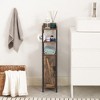 VECELO Bathroom Storage Cabinet Open Shelves Bathroom Organizer Rack with Toilet Paper Holder and Door - 3 of 4