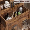 Tall Bathroom Storage Cabinet with 2 Barn Doors and 1 Drawer Adjustable Shelf, Freestanding Floor Pantry Cabinet for Kitchen, Living Room - 3 of 4