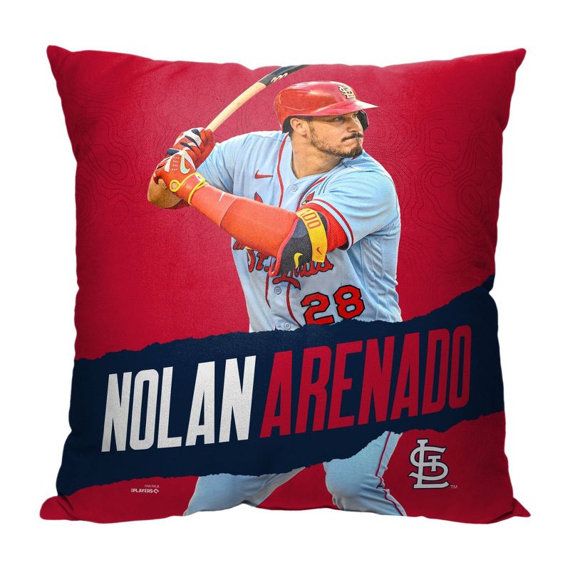 18&#34;x18&#34; MLB St. Louis Cardinals 23 Nolan Arenado Player Printed Throw Decorative Pillow, 1 of 6