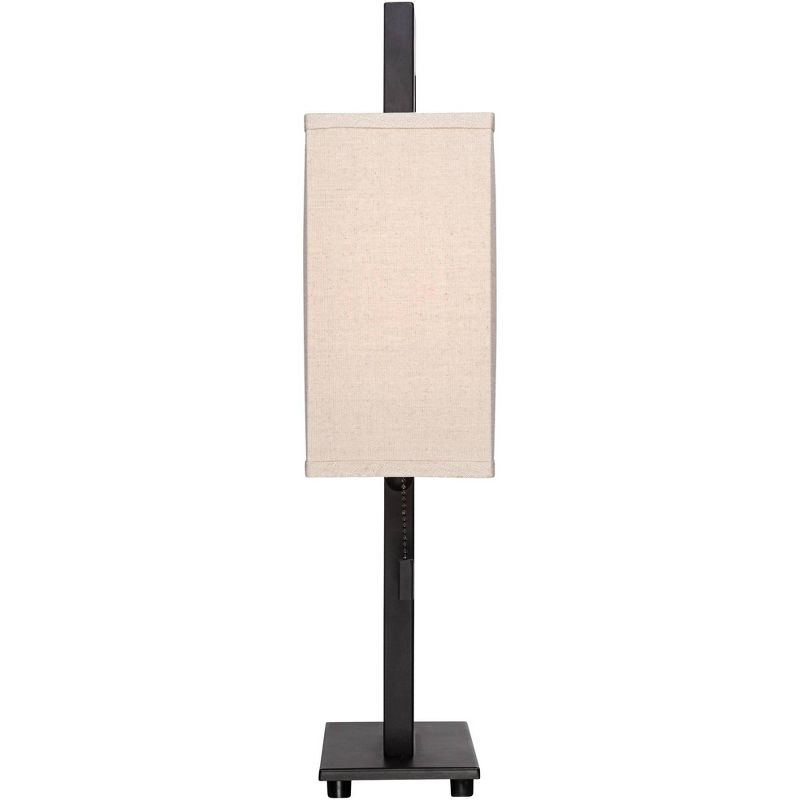 360 Lighting Modern Accent Table Lamp 20.5" High Espresso Bronze Floating Rectangular Oatmeal Box Shade for Living Room Family Bedroom, 5 of 10