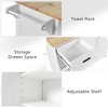 Rolling Kitchen Island Cart with Foldable Countertop, Slide-Out Shelf, Towel Rack, Drawer, Cabinets, Lockable Wheels, Mobile Storage Kitchen Cabinets - 4 of 4