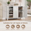 Farmhouse Shoe Storage Cabinet with 3 Barn Door Design, 4-Tier Shoe Cabinet with Side Cabinet - 2 of 4