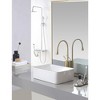 White with gold trim Vessel Bathroom Sink Basin in White Ceramic Single Basin Ceramic Farmhouse Kitchen Sink with Basket Strainer - 4 of 4
