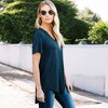 Amaryllis Women's Short-Sleeve Casual V-Neck High-Low Hem Tee Soft Lightweight Comfortable - 3 of 4