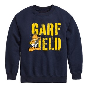 Boys' - Garfield - Grunge Graphic Long Sleeve Fleece Sweatshirt - 1 of 4