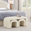 NicBex Set of 3 U-Shaped Pouf Ottoman Benches, Modular Seating for Entryway, Bedroom End of Bed, Teddy Fabric Footrest Stool - 3 of 4