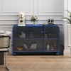 47.25"Glass Storage Cabinet Floor-to-ceiling for Kitchen, Living Room, Bathroom( - 3 of 4