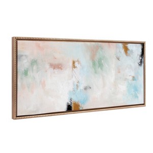 Kate & Laurel All Things Decor 18"x40" ylvie Beaded Foggy Ice Forest Framed Canvas by Nikita Jariwala Gold : Mystic Abstract - 1 of 4