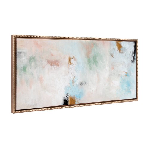 Kate & Laurel All Things Decor 18"x40" ylvie Beaded Foggy Ice Forest Framed Canvas by Nikita Jariwala Gold : Mystic Abstract - image 1 of 4