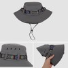 Anna-Kaci Wide Brim Bucket Hat with Colorful Ribbon Trim Breathable Mesh Lining and Adjustable Chin Strap for Outdoor Use - 3 of 4