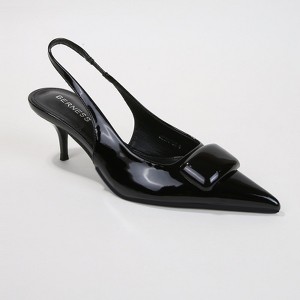 Berness Women's Jennifer Patent Slingback Kitten Heels with Geometric Embellishment - 1 of 4