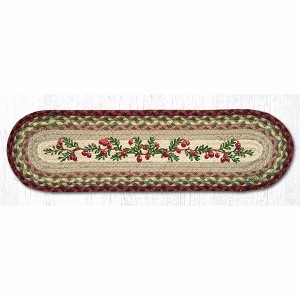 Earth Rugs Rustic Cranberries Oval Stair Tread – Lodge & Farmhouse Decor 27"x8.25" - 1 of 3
