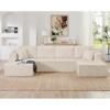 KWPZQEB 130" Corduroy Sectional Couches for Living Room, Convertible U-Shape Couch with 2 Pillow, 5 Seat Compressed Modular Sectional Sofa - 3 of 4