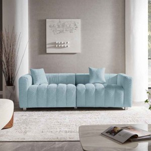 Modern 3-Seater Modular Sofa for Living Room, Upholstered Space-Saving Sofa, Couch with Metal Legs and Velvet Cover Pillows-Baofuwish - 1 of 4
