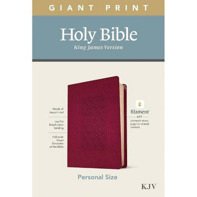 KJV Personal Size Giant Print Bible, Filament Enabled Edition (Leatherlike, Diamond Frame Cranberry) - Large Print (Leather Bound)