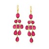 Ross-Simons 23.90 ct. t.w. Pink Quartz Drop Earrings in 18kt Gold Over Sterling - 3 of 4