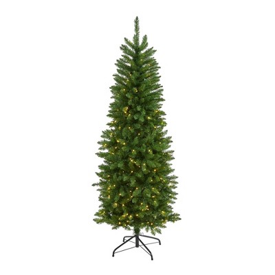 6ft Nearly Natural Pre-Lit LED Mountain Pine Artificial Christmas Tree Clear Lights