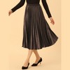 Allegra K Women's Vintage High Elastic Waist Velvet Pleated Flowy Swing Midi Skirt - 2 of 4