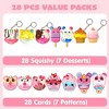 Joyfy  28 Packs Dessert Squishy Toys Stress Relief Keychains with Cards for Classroom Exchange Gift, Valentine Party Favors - 3 of 4