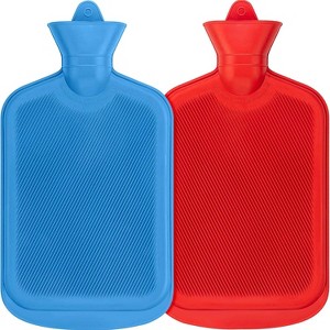 EBF Home 2 Pack Hot Water Bottle – 2 liter hot water bottles, durable, leak-proof, flexible heat therapy for pain relief, cramps & warmth - 1 of 4