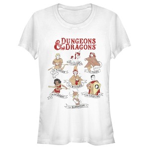 Juniors Womens Dungeons & Dragons Cartoon Players T-Shirt - 1 of 4