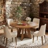 Gulches 47" Round Farmhouse Dining Table, Natural Wood-Tone Engineered Wood Top & Pedestal Base, Seats 4-6 People - 4 of 4