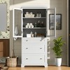 Okak Tall Freestanding Bathroom Cabinet with Glass Doors & Drawers,Floor Storage Cabinet Unit for Bathroom,Kitchen - 3 of 4