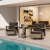 Bigget Outdoor Steel 3-Piece bistro Patio Wicker set, Black - 2 of 4