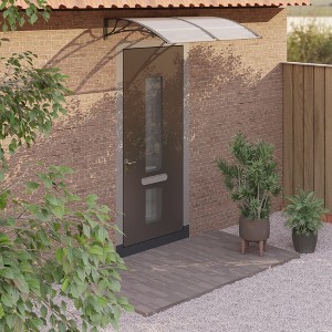 vidaXL Door Canopy Black 157.5 in.x39.4 in. Polycarbonate - 1 of 4