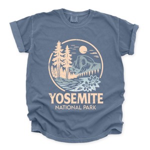 Yosemite National Park Two-Toned Circle - Women's Garment Dyed Graphic T-Shirt - 1 of 4