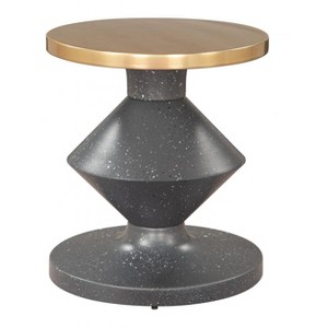Litar Side Table - Multicolor 20.5"H, Electroplated Iron Round Tabletop With Faux Terrazzo Design By Zuo Modern - 1 of 4
