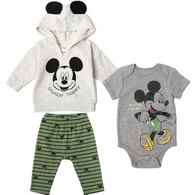mickey mouse, green / gray / white