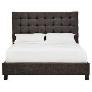 Ascott Hill Button Tufted Bed - Queen - Charcoal - Inspire Q, Grey
