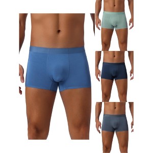 INSPIRE CHIC Men's 4 Pack Soft Elastic Waist Solid Color Basic Boxer Briefs - 1 of 4