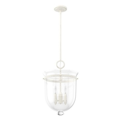 Hunter Fans 12.75" Belltown Pendant Ceiling Light Rustic White Finish 4 Bulbs Dimmable
