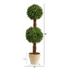 Nearly Natural 28-in Boxwood Double Ball Topiary Artificial Tree (Indoor/Outdoor) - 2 of 4