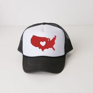 The Juniper Shop USA Heart Outline Youth Foam Trucker Hat - 1 of 2