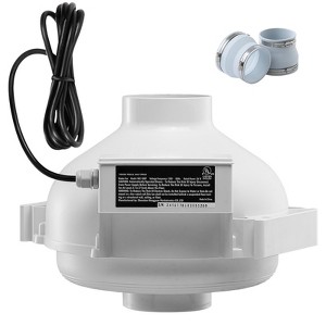VEVOR 4 to 4.5 inch Radon Mitigation Fan System, Quiet 260 CFM Radon Mitigation Kit with 2 Couplers, Waterproof Radon Fan, White - 1 of 4