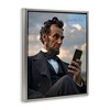Stupell Industries Abe Lincoln with Cellphone Black Framed Floater Canvas Wall Art - 3 of 4