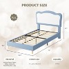 GAOMON Upholstered Bed Frame for Kids with Scallop Headboard, Cute Velvet Bed for Girls, Boys - 2 of 4