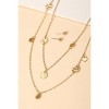 Slickblue Boho Layered Necklace Set for Women, Coin Accents & Ball Earrings, Chic Style, 16"+2", Silver/Gold - 2 of 3