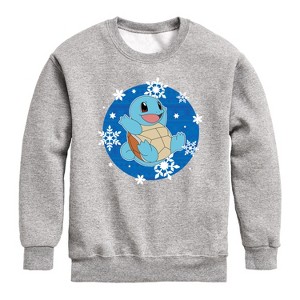 Boys' - Pokémon - Squirtle Snowflake Graphic Long Sleeve Fleece Sweatshirt - 1 of 4