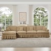 AENKYO Oversized Modular Sofa Set with Removable Ruffles & Ottoman, Large Seater, Deep Seat Corner Sofa with Chenille Fabric for Office, Living Room - 3 of 4