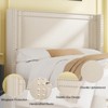 Bed Frame with 58" Tall Headboard,Silver Plating Trim,Velvet Upholstered - 4 of 4